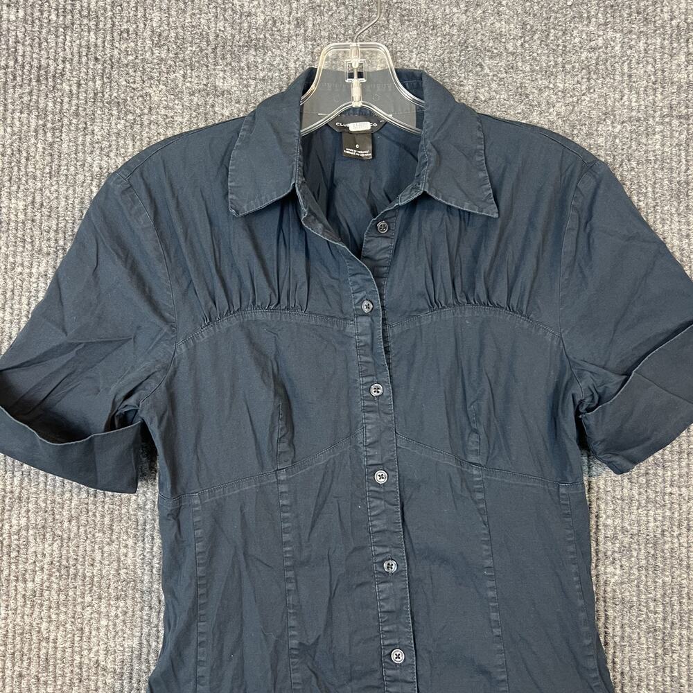 Club Monaco Womens Cotton Poplin Dress Size 0 Navy Blue Timeless Classic - Picture 3 of 11